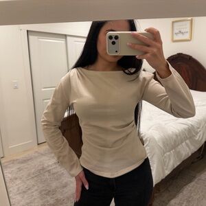 Zara Cream Long Sleeve Top